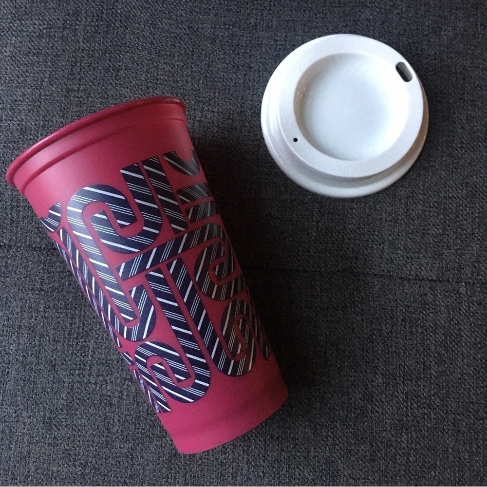 MAROON Starbucks Holiday CANDY CANES Color-Changing Hot Cup, 16 oz, NEW